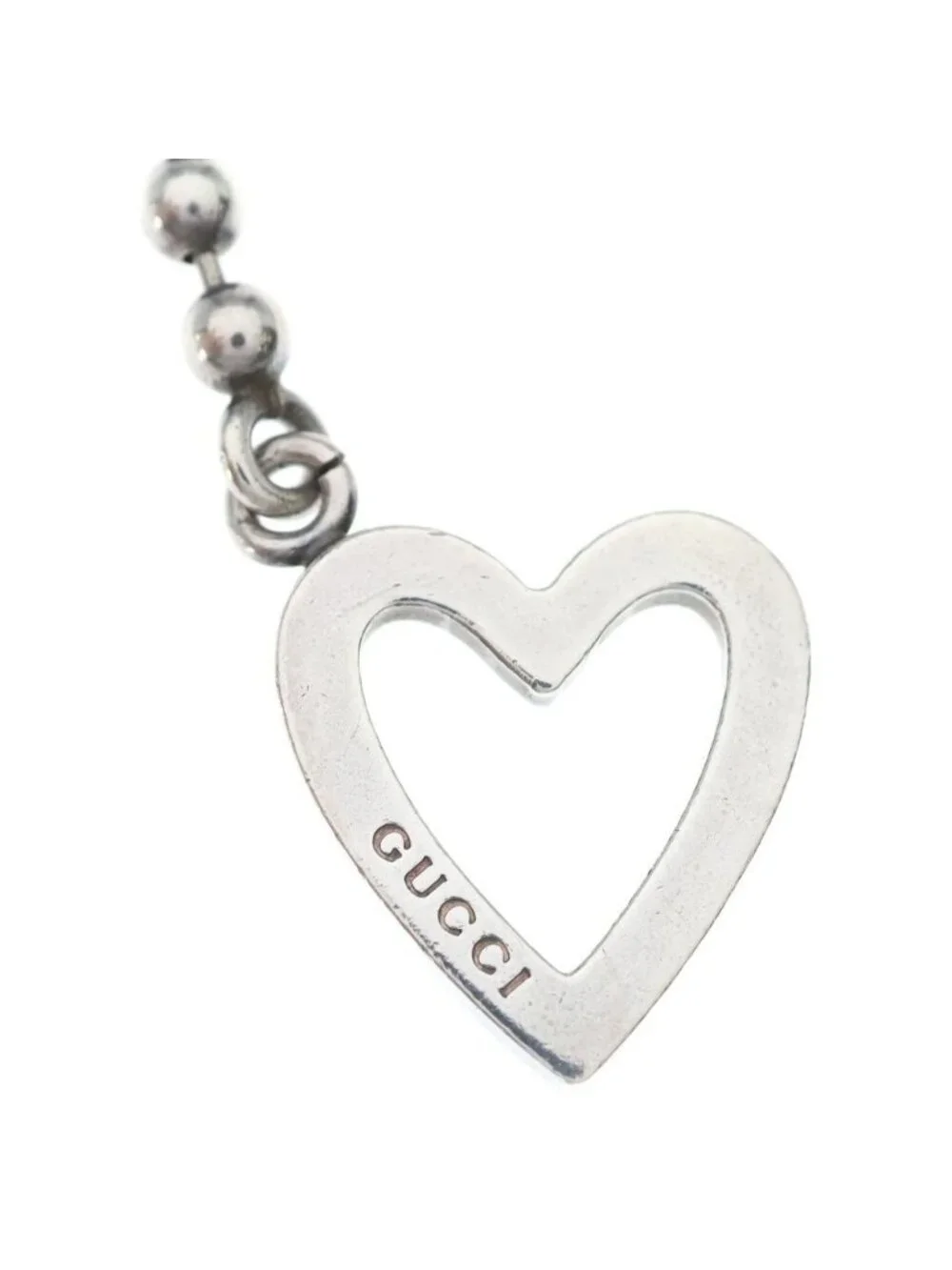 Gucci Heart Ball Chain Pendant Silver